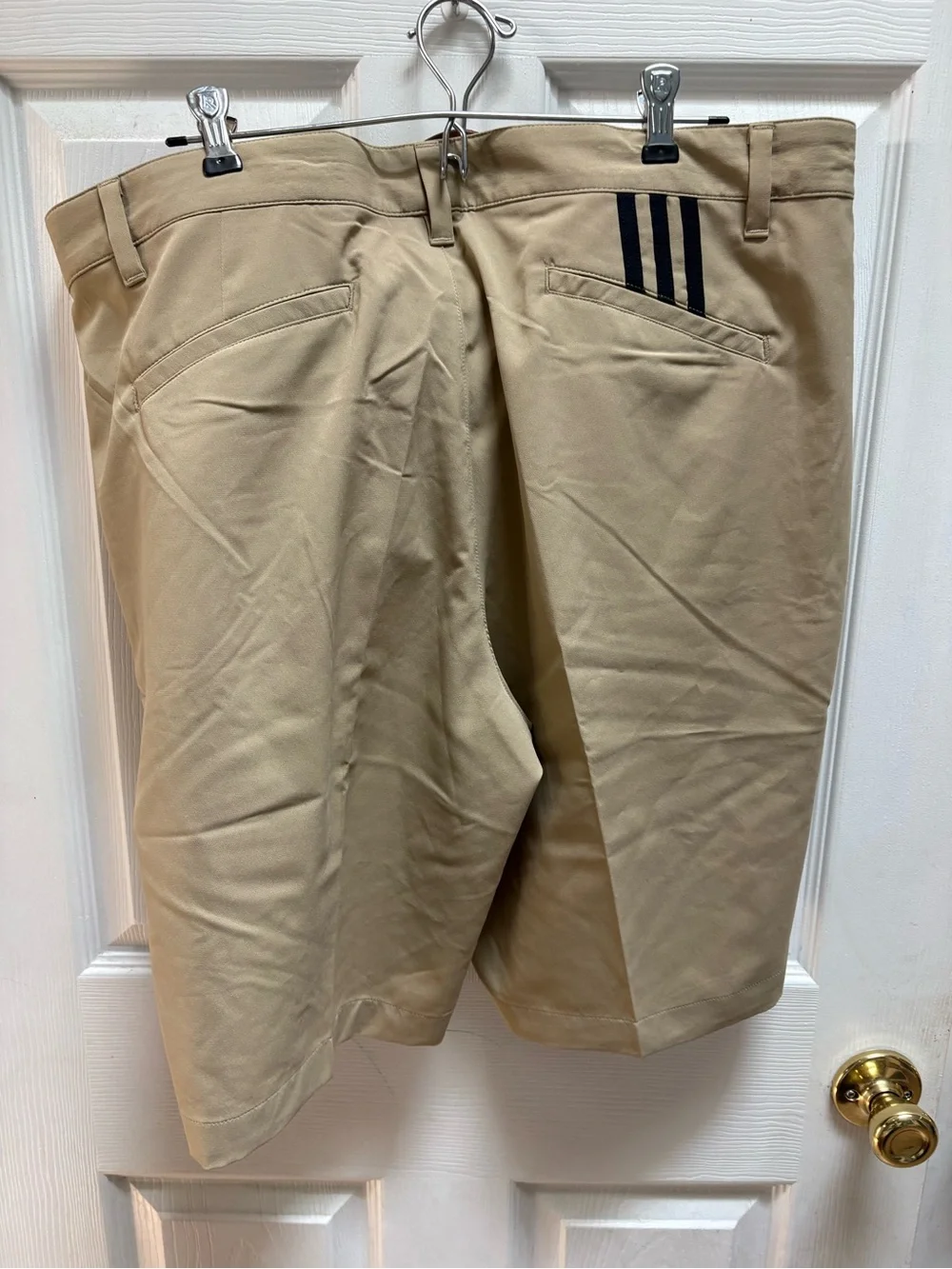 adidas Men’s Tan Flat Front Performance Shorts - Picture 4 of 5